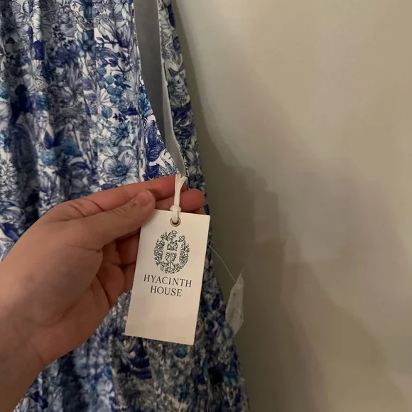 Hyacinth House - Tuckernuck Blue White Halter Neck Midi Dress- Size XXL - NWT - Picture 9 of 13